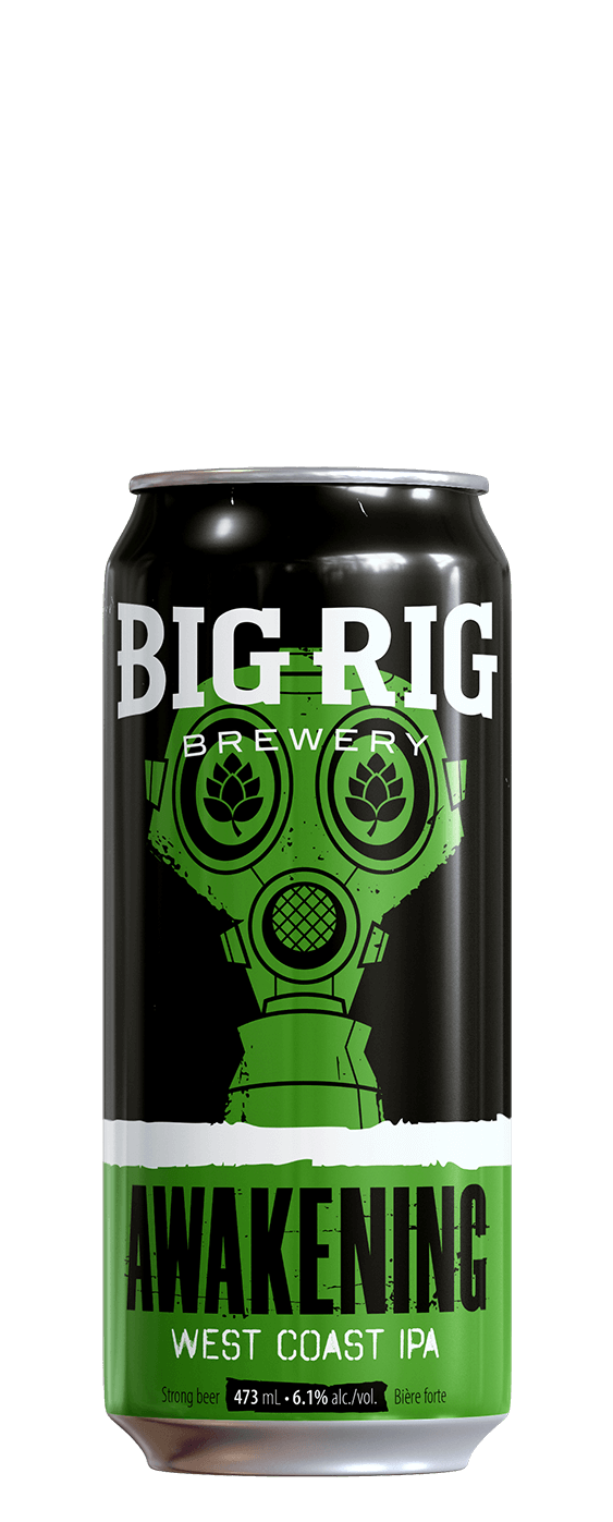 Big Rig Brewery Awakening West Coast IPA can on a white background