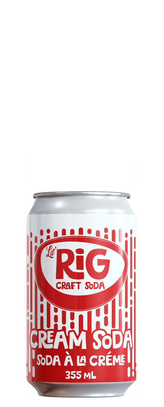 Can of Lil' Rig Cream Soda on a white background