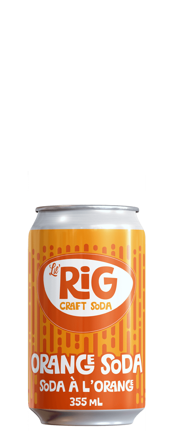 Lil' Rig Orange soda can on a white background